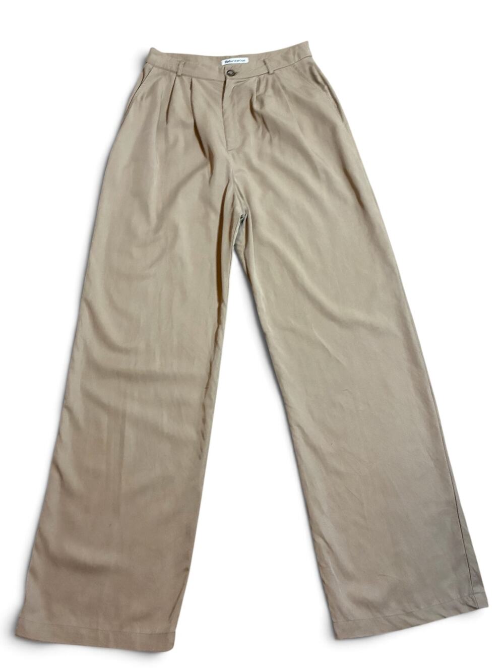 Reformation Mason Pant Khaki Tan Pleated Wide Leg Trousers Tencel